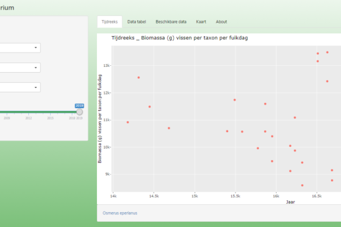 printscreen van soortenapp